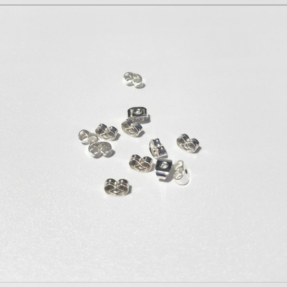 6prs Silver Earring Backs BNIB
